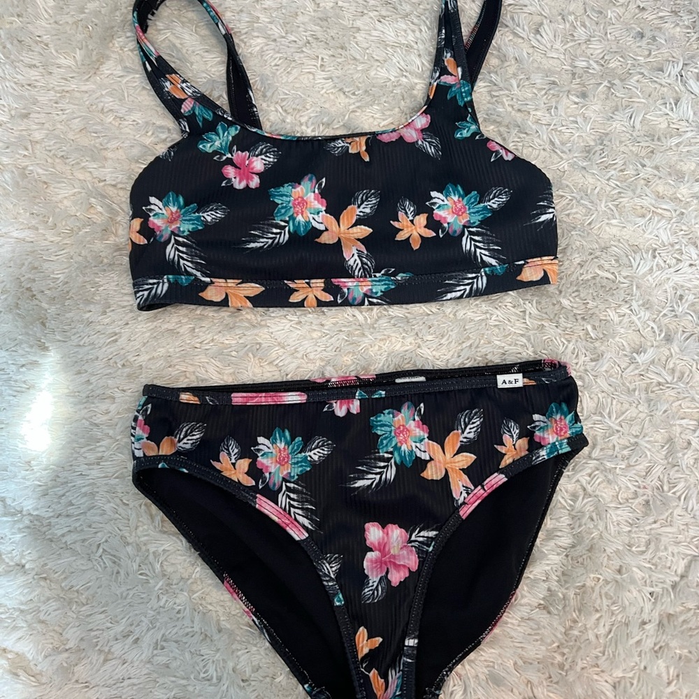 Abercrombie Kids Black Floral Bikini